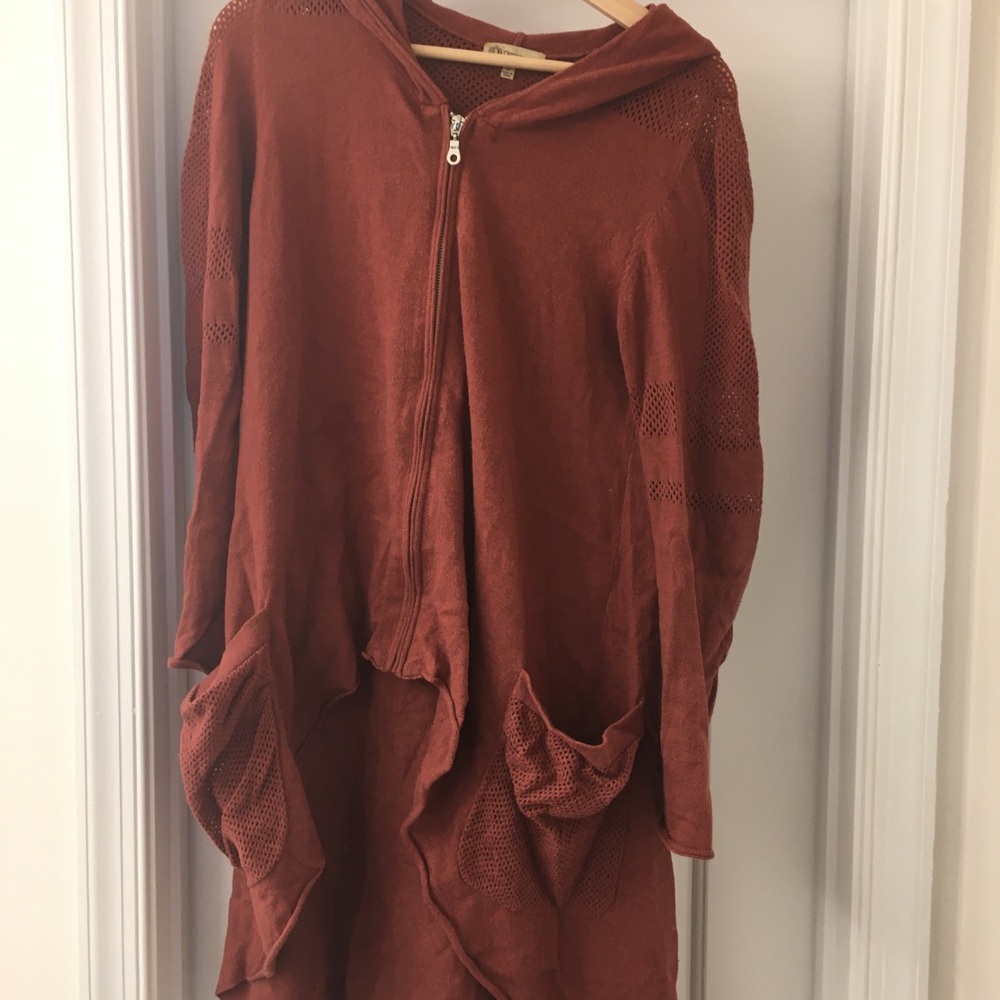 Democracy Rust High-Low Zip-Up Jacket